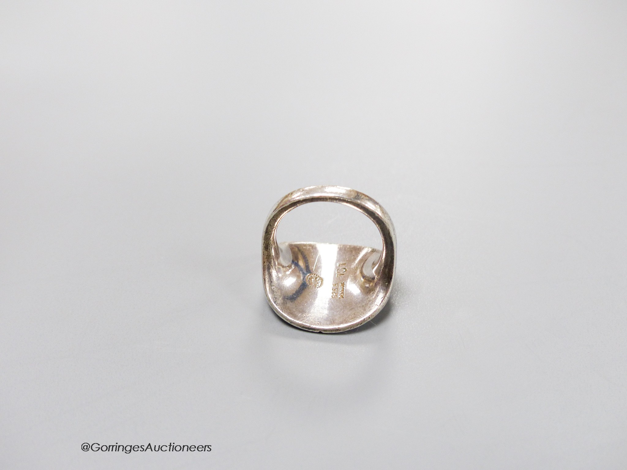 A Georg Jensen 925 sterling ring, design no. 101?, size L, 10.1 grams.
